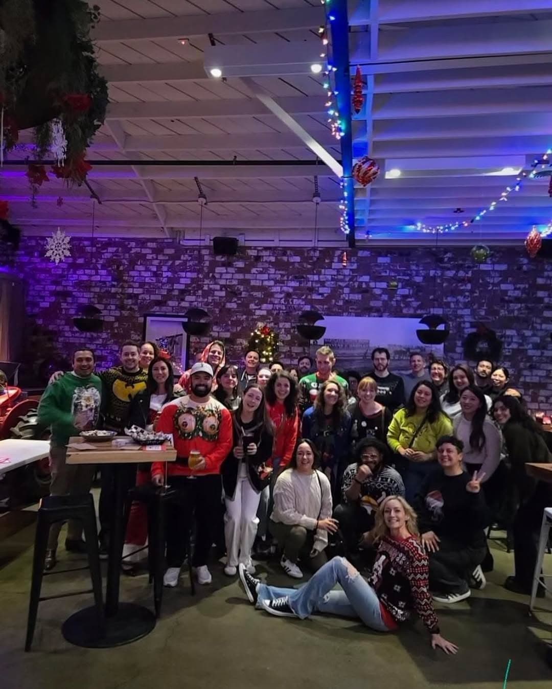 BoxFit members at an Ugly Sweater community party